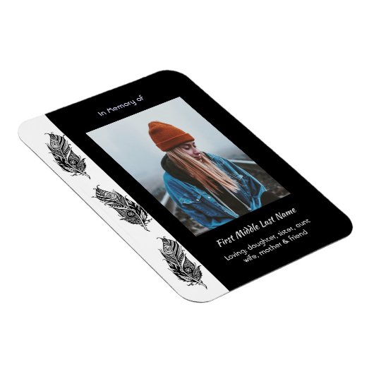 Memorial Keepsake Feather Tribal Boho  Magneet (Rechterzijde)