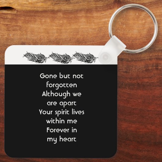 Memorial Keepsake Feather Tribal Boho  Sleutelhanger (Achterkant)