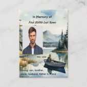 Memorial Keepsake Fishing Lake in Boat Contactkaartje (Voorkant)