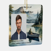 Memorial Keepsake Fishing Lake in Boat Keramisch Ornament (Rechts)