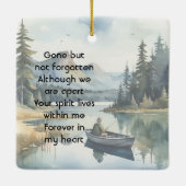 Memorial Keepsake Fishing Lake in Boat Keramisch Ornament (Achterkant)