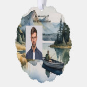 Memorial Keepsake Fishing Lake in Boat Ornament Kaart (Links)