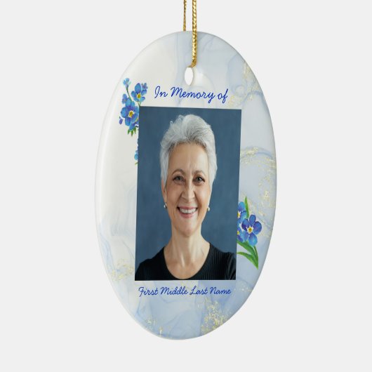 Memorial Keepsake Forget me Not" Flowers Keramisch Ornament (Rechts)