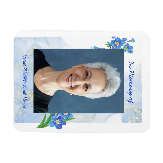 Memorial Keepsake Forget me Not" Flowers Magneet (Horizontaal)