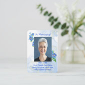  Memorial Keepsake Forget me Not" Flowers Visitekaartje (Staand voorkant)