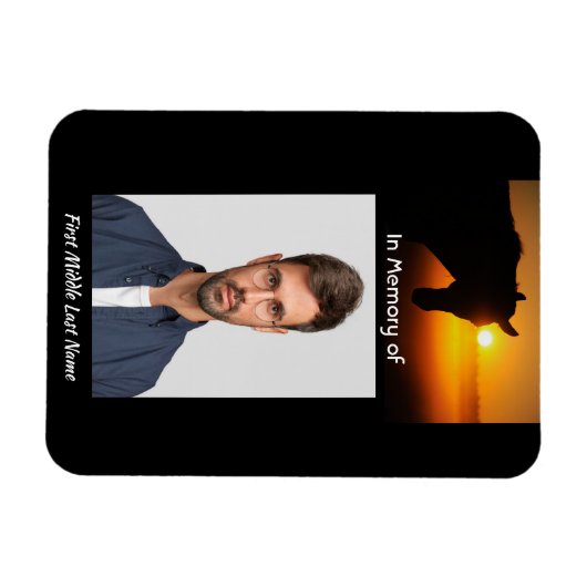 Memorial Keepsake Fotogebed Paard Western Magneet (Horizontaal)