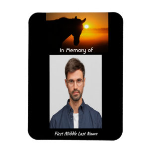 Memorial Keepsake Fotogebed Paard Western Magneet
