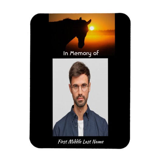 Memorial Keepsake Fotogebed Paard Western Magneet (Verticaal)