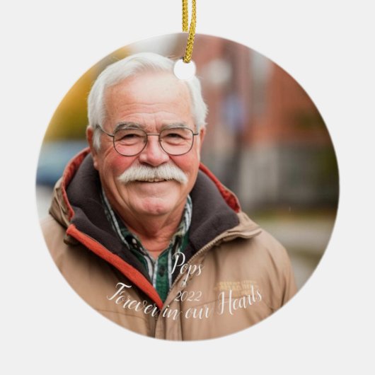 Memorial Keepsake gepersonaliseerd kerstversiering Keramisch Ornament (Voorkant)
