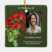Memorial Keepsake Geranium Flower Keramisch Ornament (Voorkant)