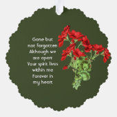 Memorial Keepsake Geranium Flower Ornament Kaart (Achterkant)