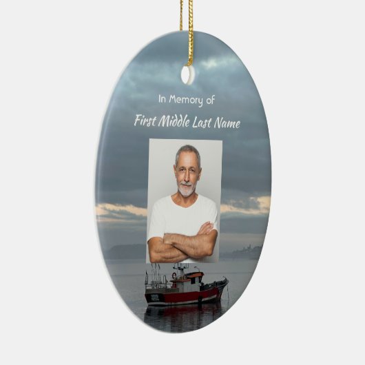 Memorial Keepsake Gevist bootvisser Keramisch Ornament (Rechts)