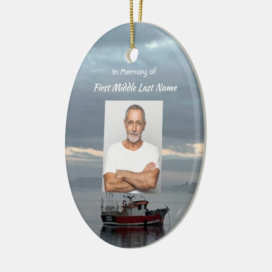 Memorial Keepsake Gevist bootvisser Keramisch Ornament (Links)