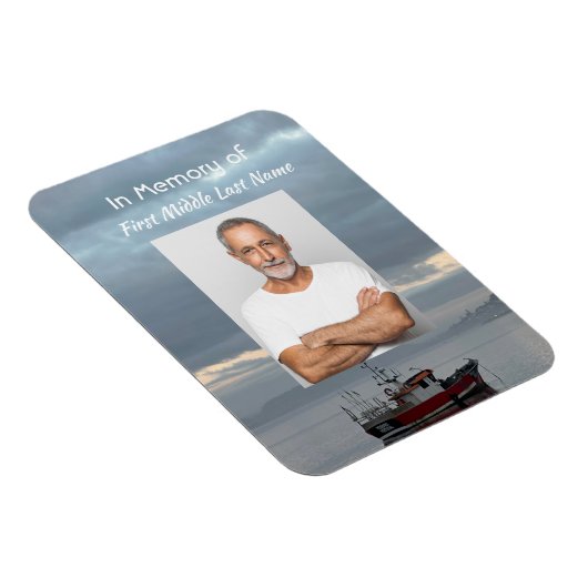 Memorial Keepsake Gevist bootvisser Magneet (Rechterzijde)