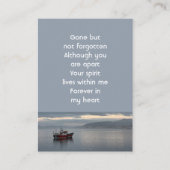 Memorial Keepsake Gevist bootvisser Visitekaartje (Voorkant)