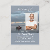 Memorial Keepsake Gevist bootvisser Visitekaartje (Achterkant)