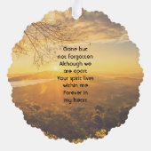 Memorial Keepsake Golden Sunrise  Ornament Kaart (Achterkant)