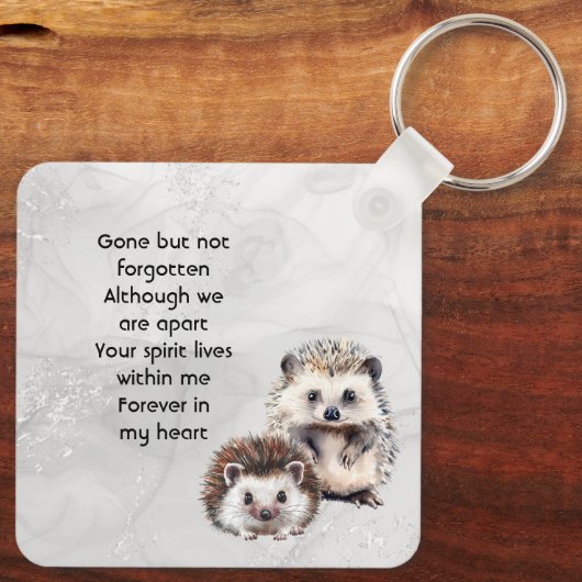 Memorial Keepsake Hedgehog Children Sleutelhanger (Achterkant)