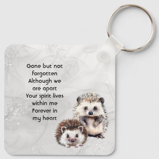 Memorial Keepsake Hedgehog Children Sleutelhanger (Achterkant)