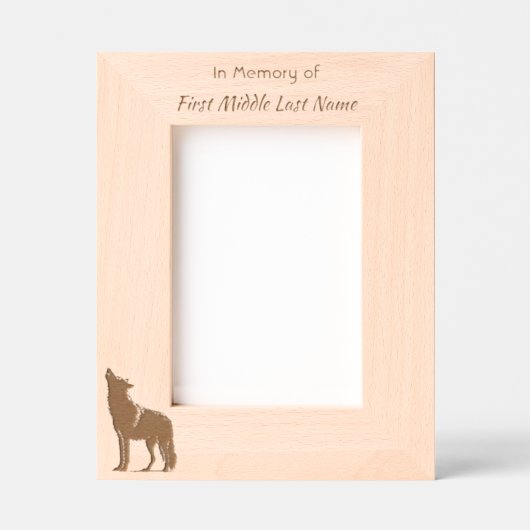 Memorial Keepsake Howling Wolf Art Gegraveerde Lijstjes (Voorkant)