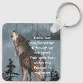 Memorial Keepsake Howling Wolf Art Sleutelhanger (Achterkant)