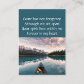 Memorial Keepsake kanovaren Visitekaartje (Achterkant)