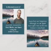 Memorial Keepsake kanovaren Visitekaartje (Voorkant / Achterkant)