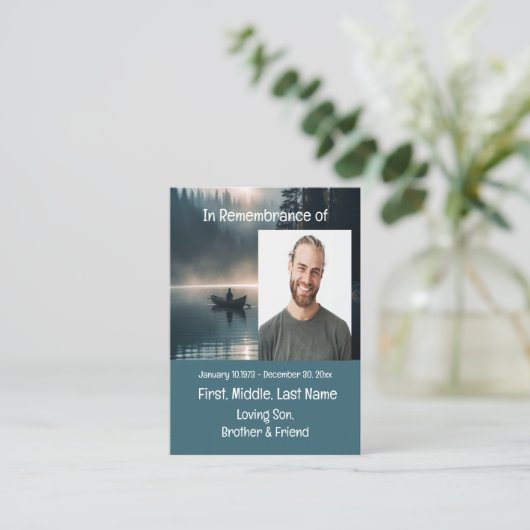 Memorial Keepsake Lake Boat Canoe Wilderness Visitekaartje (Staand voorkant)