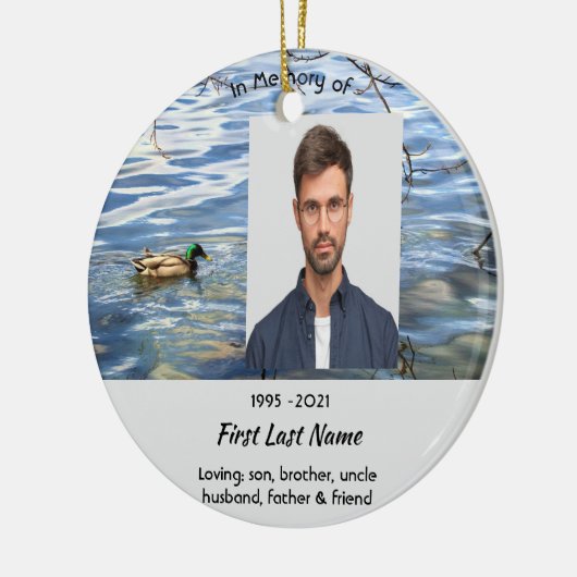 Memorial Keepsake Lake Ducks Birds Keramisch Ornament (Links)