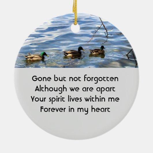 Memorial Keepsake Lake Ducks Birds Keramisch Ornament (Achterkant)