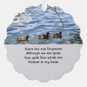 Memorial Keepsake Lake Ducks Birds Ornament Kaart (Achterkant)