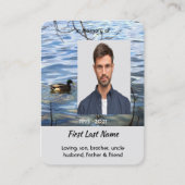 Memorial Keepsake Lake Ducks Birds Visitekaartje (Voorkant)