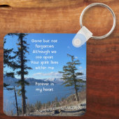 Memorial Keepsake Lake  Forest Trees Sleutelhanger (Achterkant)