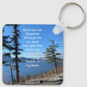 Memorial Keepsake Lake  Forest Trees Sleutelhanger (Achterkant)