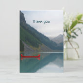 Memorial Keepsake Lake Red Canoe Wilderness Bedankkaart (Staand voorkant)