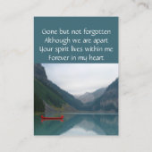 Memorial Keepsake Lake Red Canoe Wilderness Visitekaartje (Achterkant)