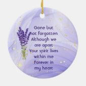Memorial Keepsake Lavender Garden Flower Keramisch Ornament (Achterkant)