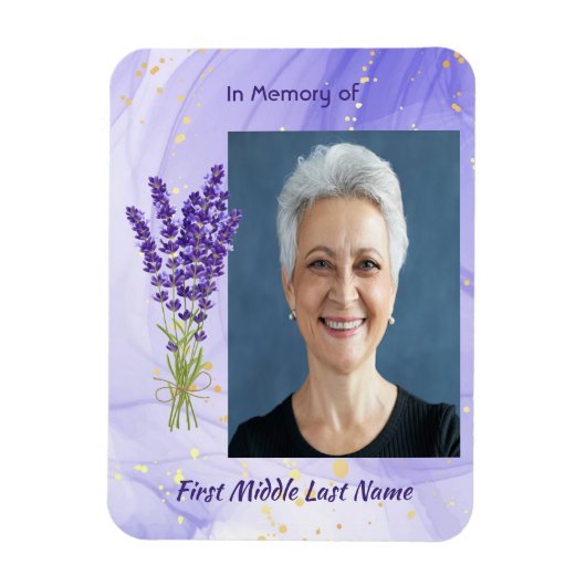 Memorial Keepsake Lavender Garden Flower Magneet (Verticaal)