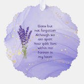 Memorial Keepsake Lavender Garden Flower Ornament Kaart (Achterkant)