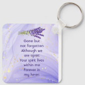 Memorial Keepsake Lavender Garden Flower Sleutelhanger (Achterkant)