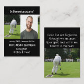Memorial Keepsake Lawn Bowling Visitekaartje (Voorkant / Achterkant)