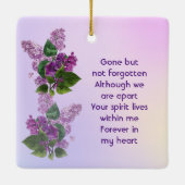 Memorial Keepsake Lilac Garden Flower  Keramisch Ornament (Achterkant)