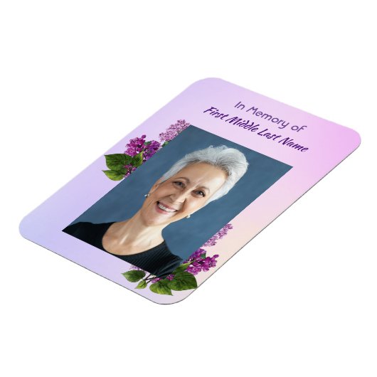 Memorial Keepsake Lilac Garden Flower  Magneet (Linkerzijde)