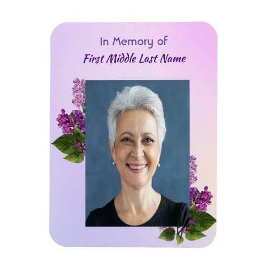 Memorial Keepsake Lilac Garden Flower  Magneet (Verticaal)