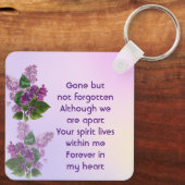 Memorial Keepsake Lilac Garden Flower  Sleutelhanger (Achterkant)