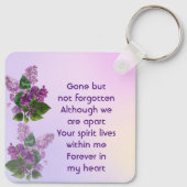 Memorial Keepsake Lilac Garden Flower  Sleutelhanger (Achterkant)