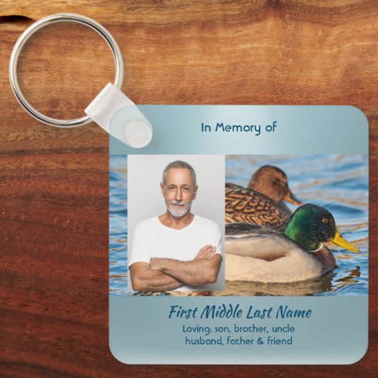 Memorial Keepsake Mallard Ducks Bird Sleutelhanger (Voorkant)