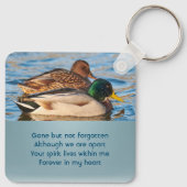 Memorial Keepsake Mallard Ducks Bird Sleutelhanger (Achterkant)