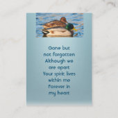Memorial Keepsake Mallard Ducks Bird Visitekaartje (Achterkant)