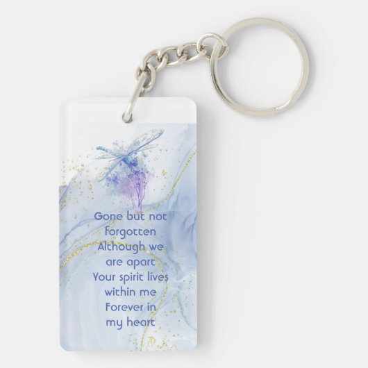 Memorial Keepsake Memorial Dragonfly Sleutelhanger (achterkant)